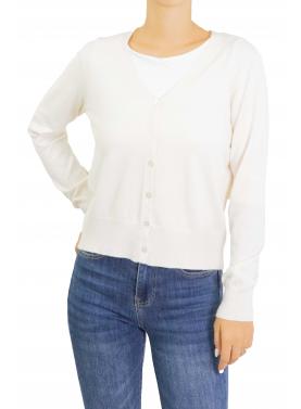 Cardigan con bottoni tinta unita con scollo a V